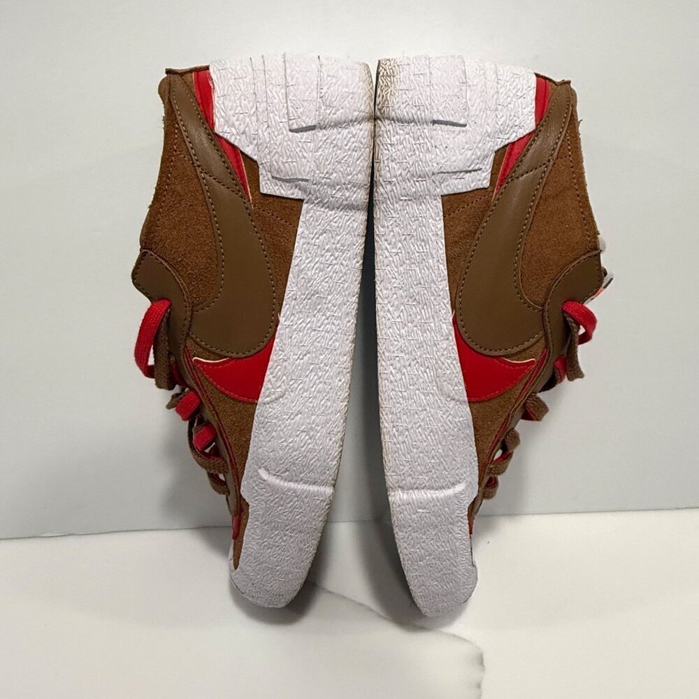 Nike Sacai Blazer Low British Tan Brown White Red DD1877-200 Mens Size 12 - Picture 4 of 12